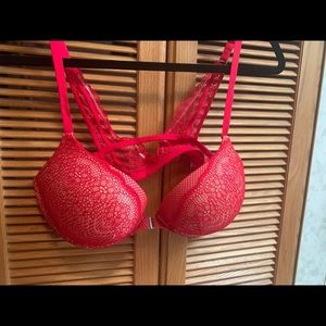 Red Victoria’s Secret racer back bombshell bra 38C
